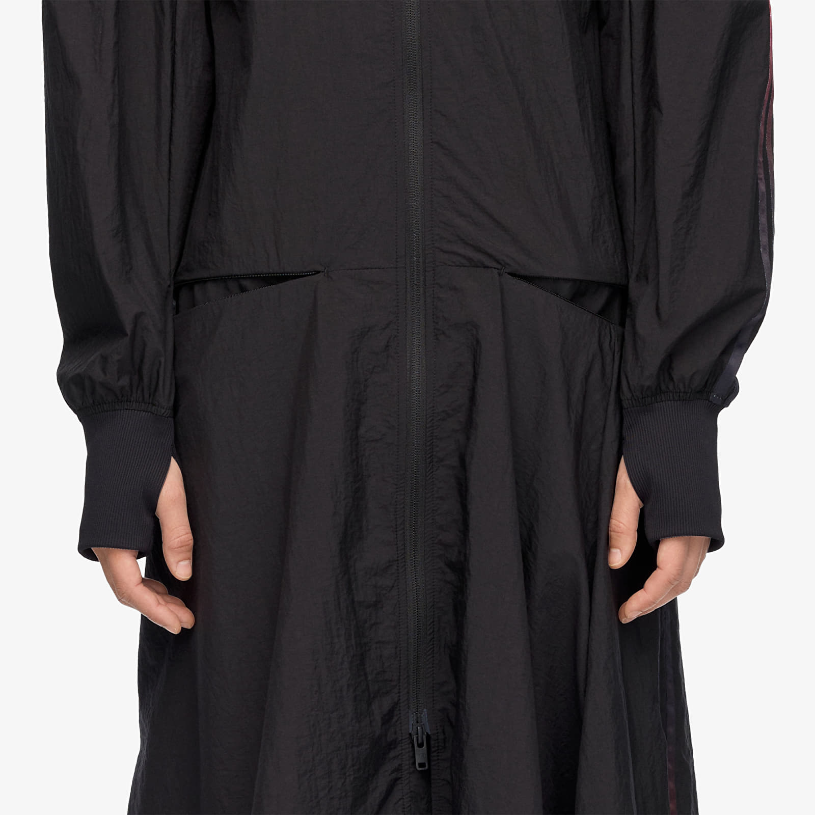 Šaty Y-3 Gradient 3 Stripes Nylon Track Dress Black
