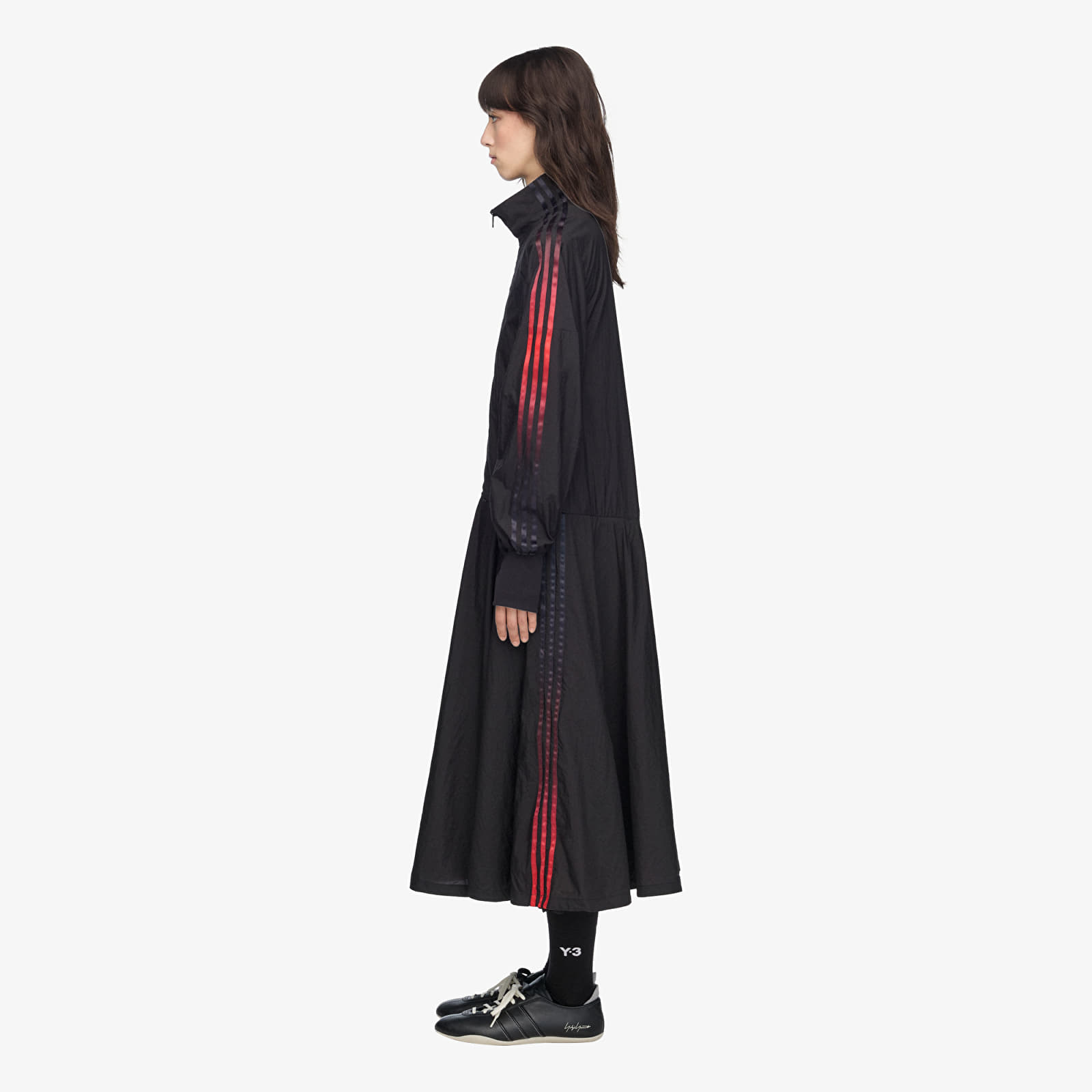 Šaty Y-3 Gradient 3 Stripes Nylon Track Dress Black