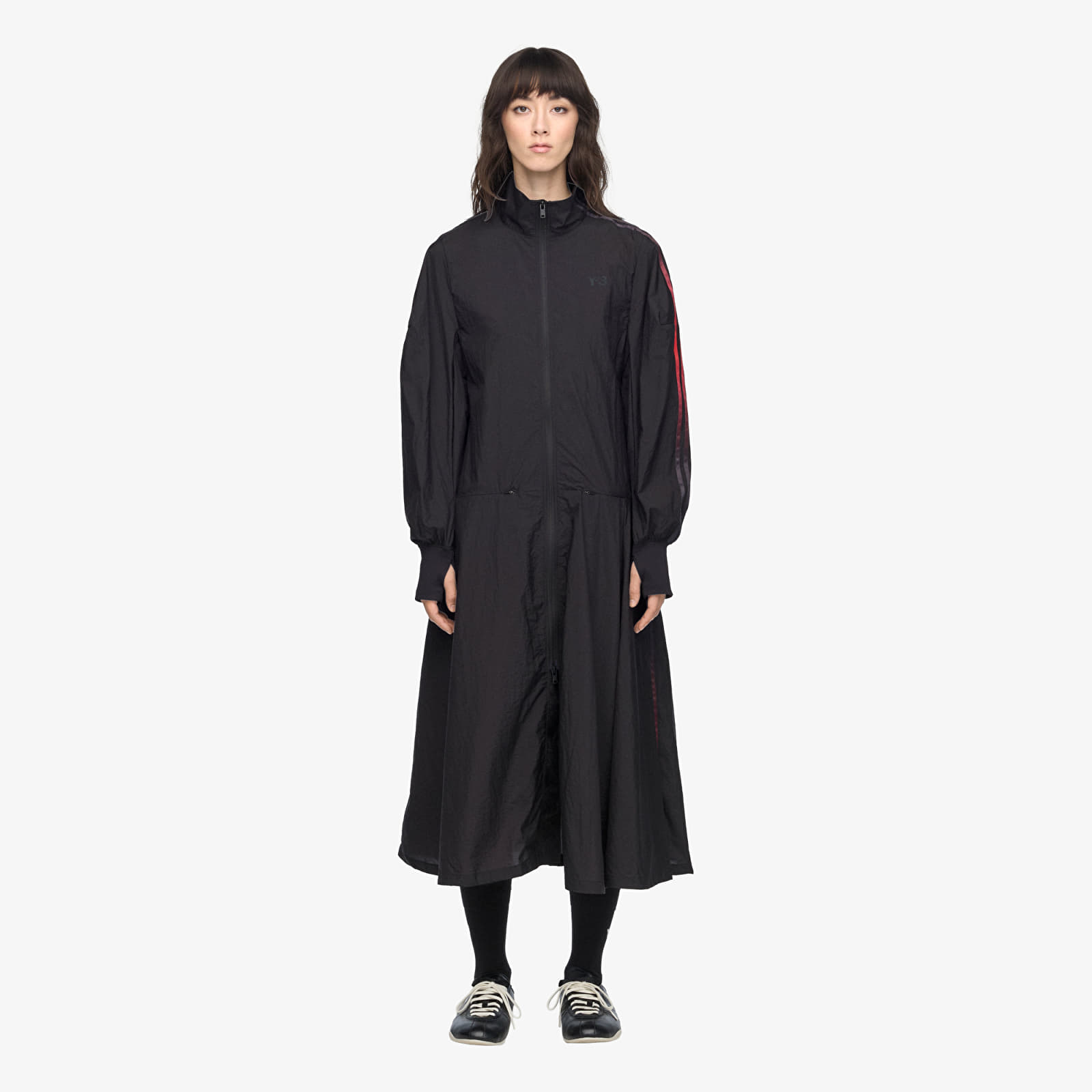 Šaty Y-3 Gradient 3 Stripes Nylon Track Dress Black