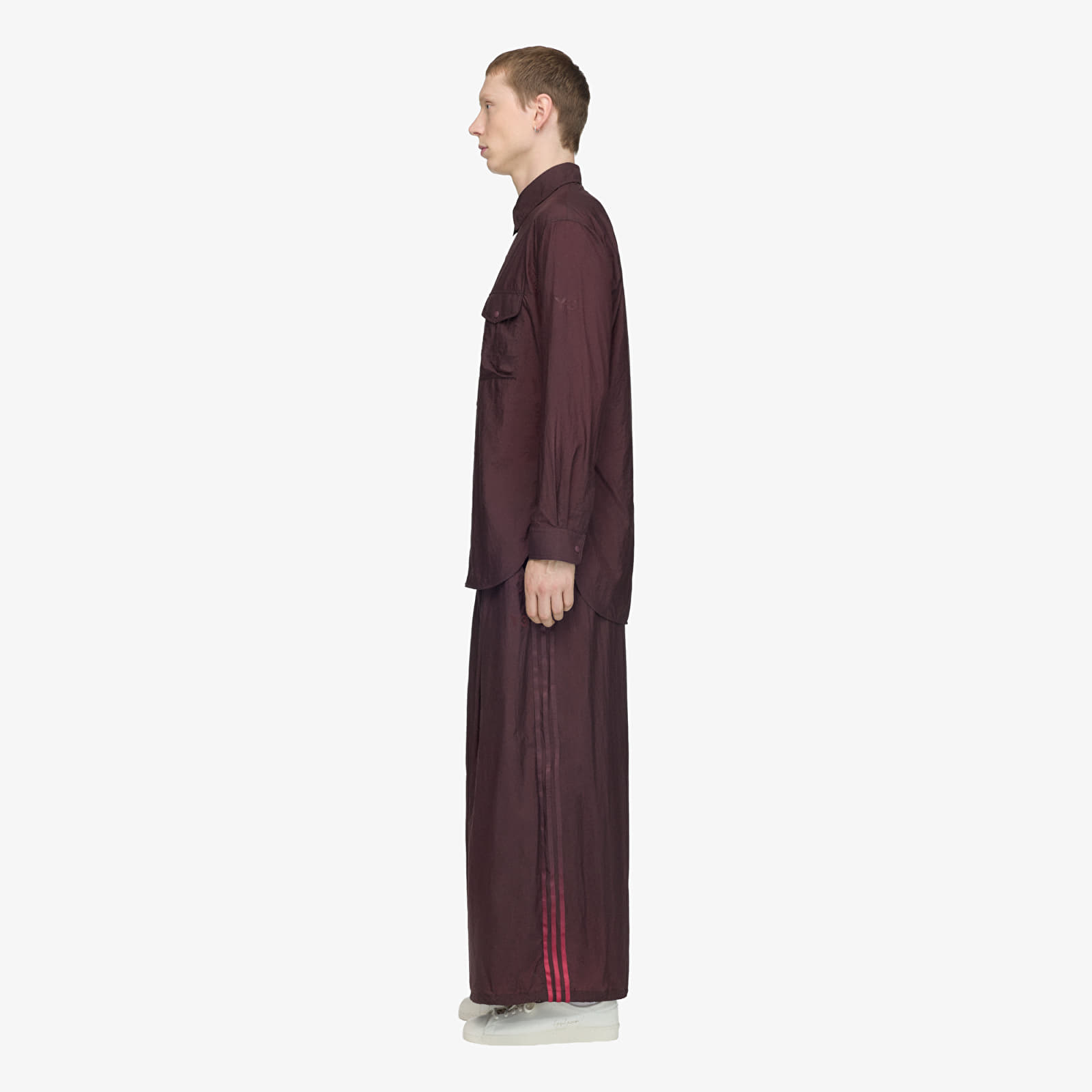 Hemden für Männer Y-3 Gradient 3 Stripes Nylon Overshirt UNISEX Night Red