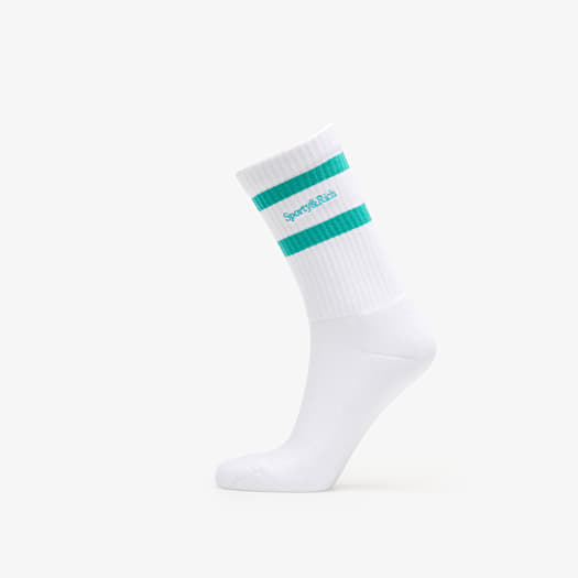 Socken Sporty & Rich Serif Logo Socks White/ Amalfi Green