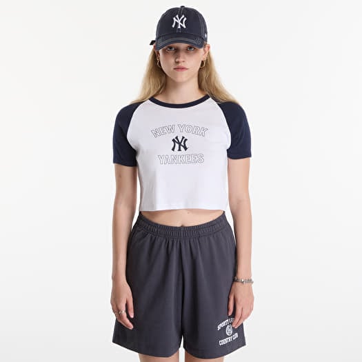 Sporty & Rich Yankees Arch Baby Baseball Tee White/ Dark Navy