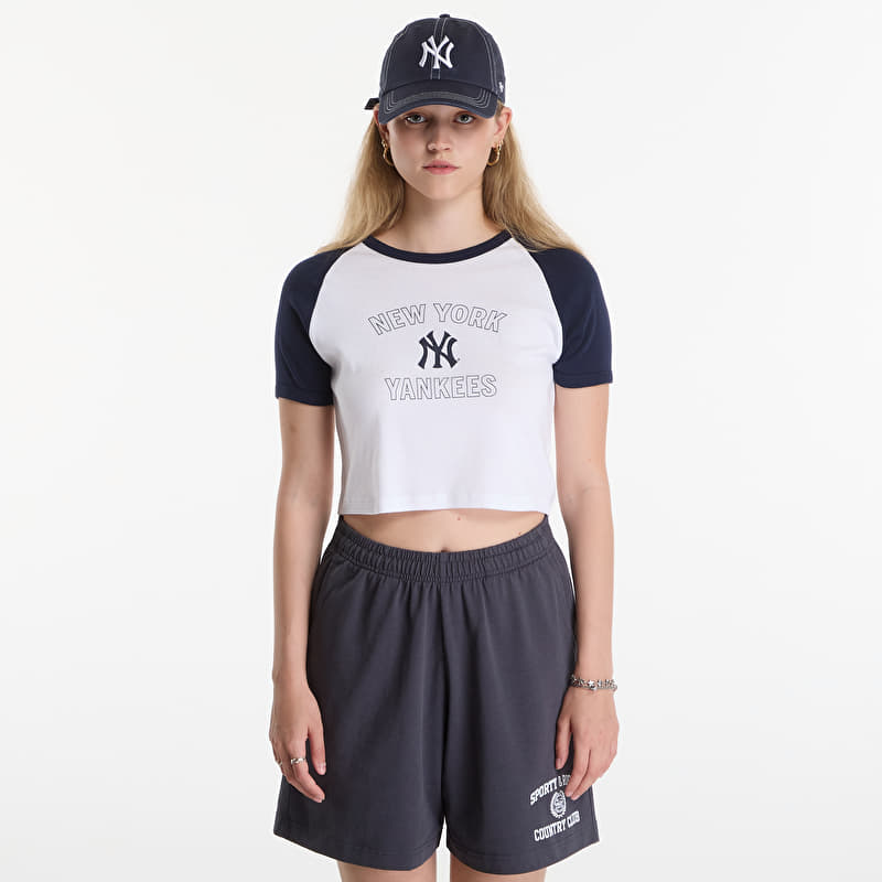 Majice Sporty & Rich Yankees Arch Baby Baseball Tee White/ Dark Navy