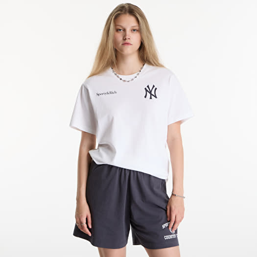 Sporty & Rich Yankees Arch Tshirt UNISEX White/ Dark Navy
