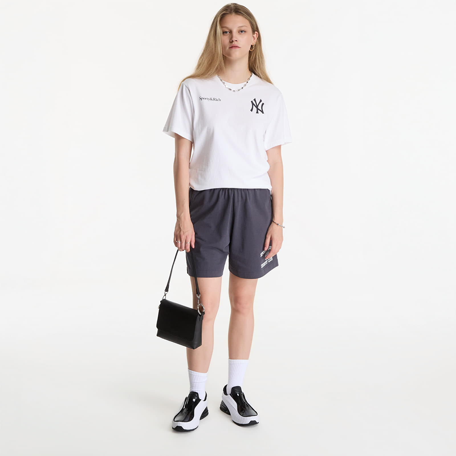 Футболки Sporty & Rich Yankees Arch Tshirt UNISEX White/ Dark Navy