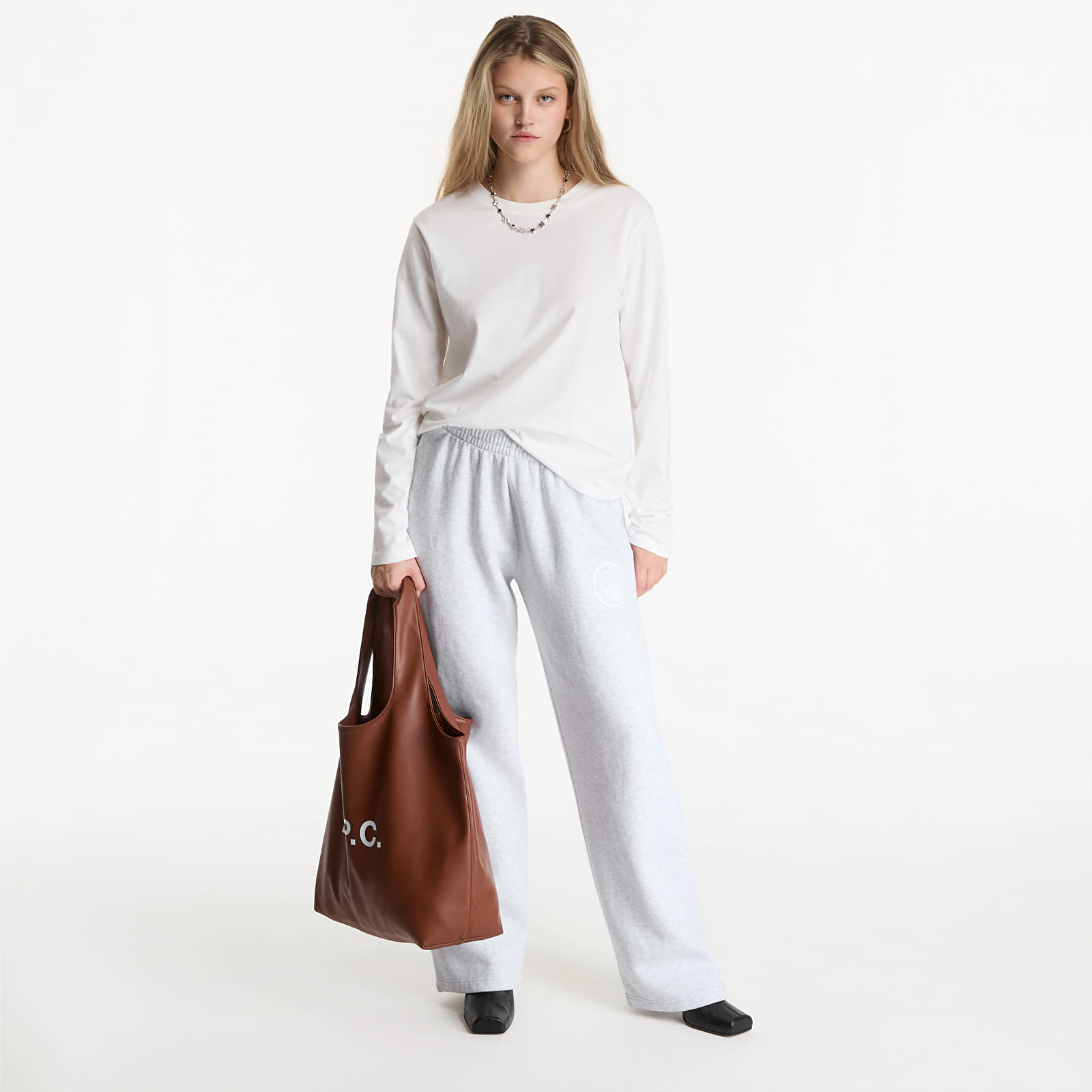 Trainingsbroeken Sporty & Rich Juicy Emblem Wide Sweatpant Heather Gray