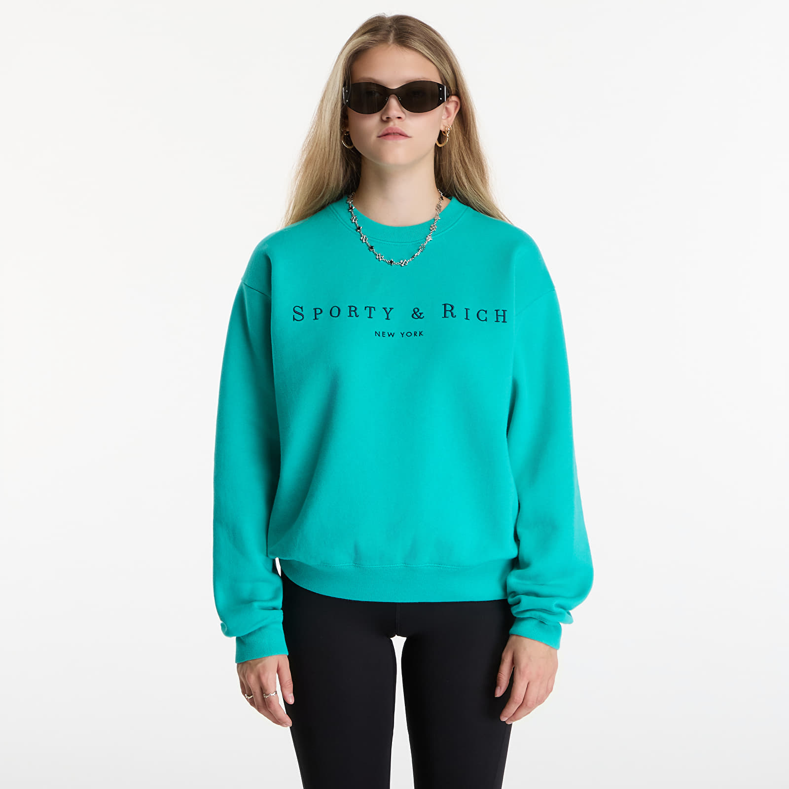 Регланы и толстовки Sporty & Rich Title Embroidered Crewneck UNISEX Amalfi Green