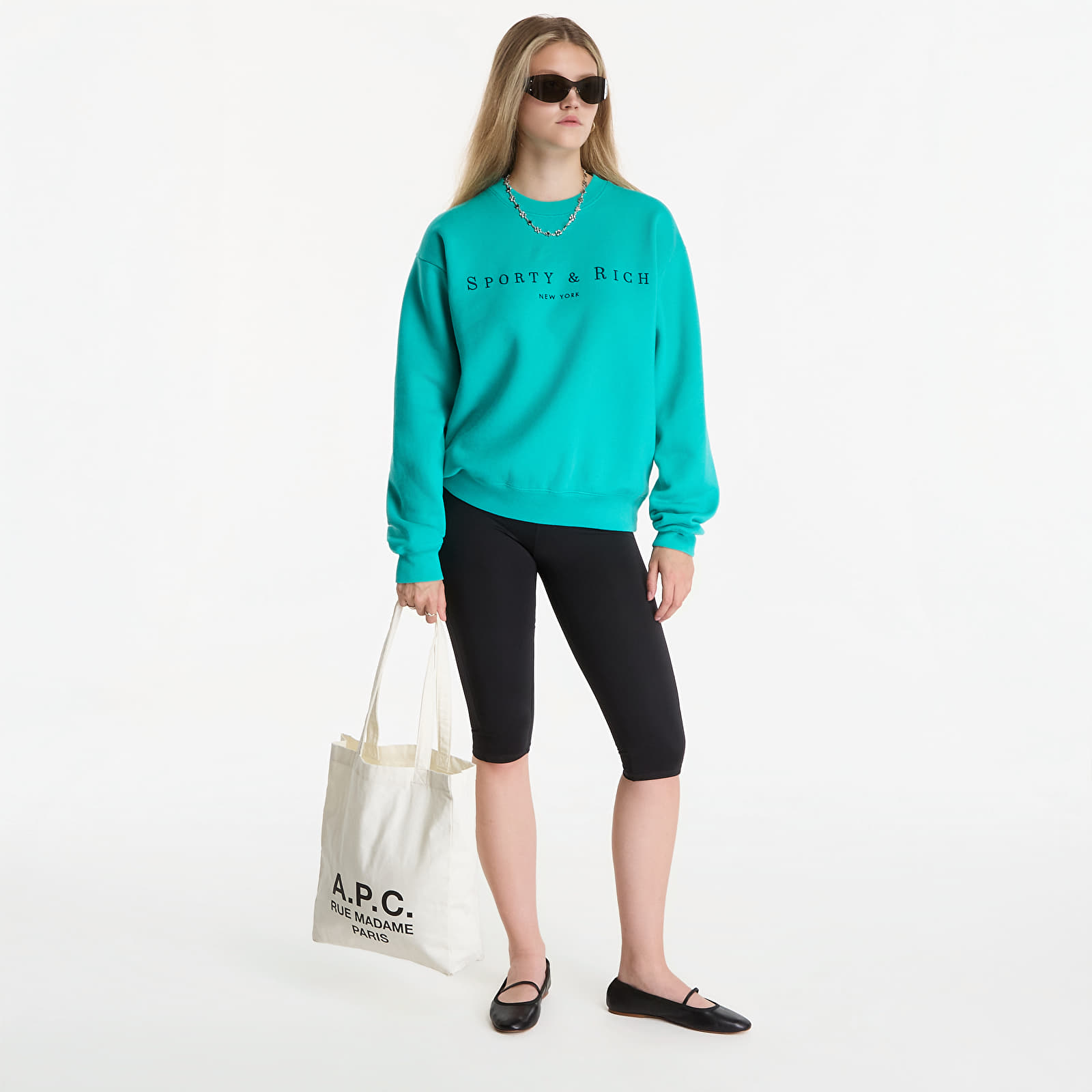 Регланы и толстовки Sporty & Rich Title Embroidered Crewneck UNISEX Amalfi Green