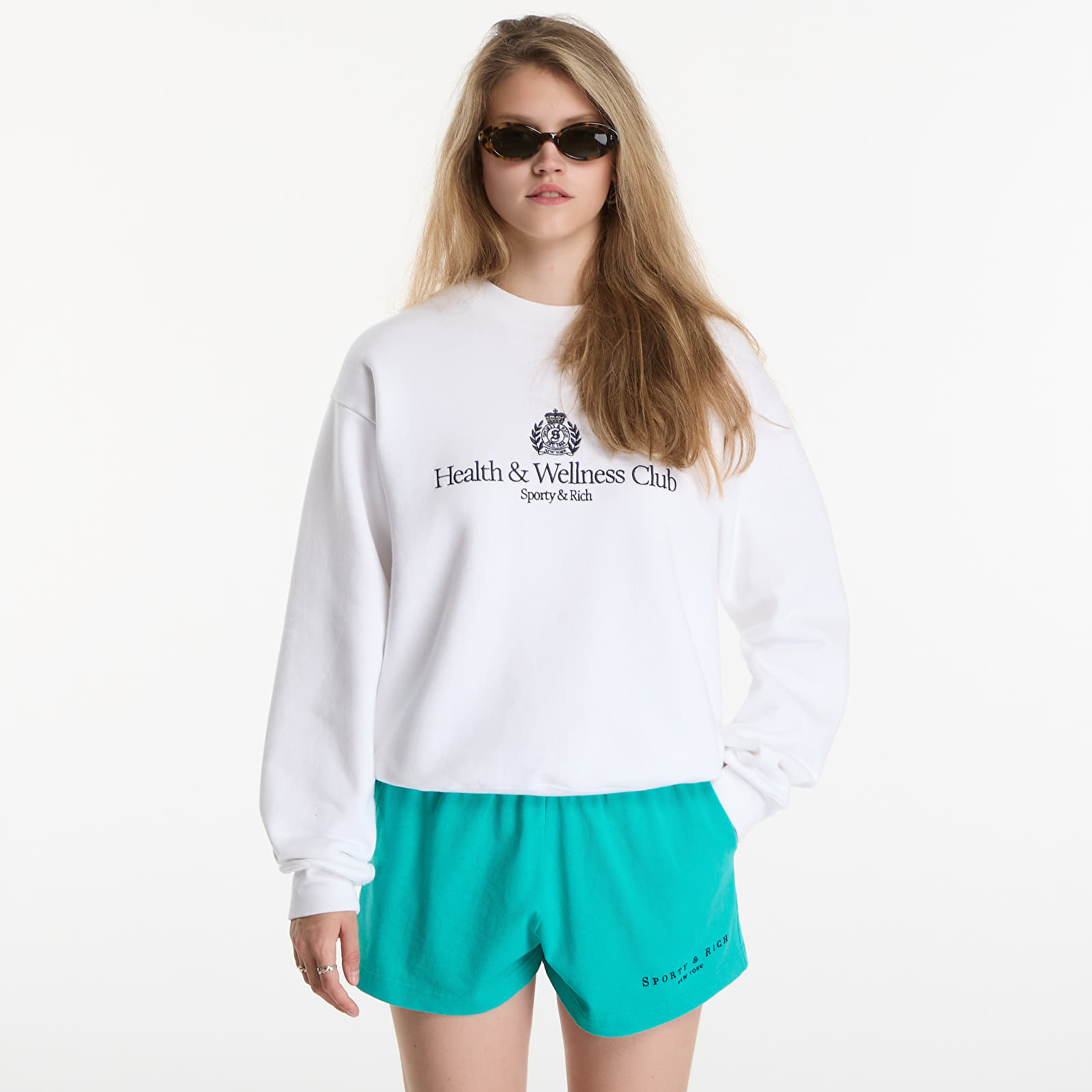 Hoodies and sweatshirts  Sporty & Rich H&W Crest Embroidered Crewneck UNISEX White