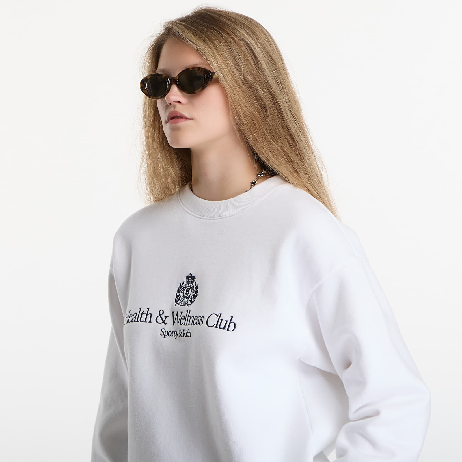Hoodies and sweatshirts  Sporty & Rich H&W Crest Embroidered Crewneck UNISEX White