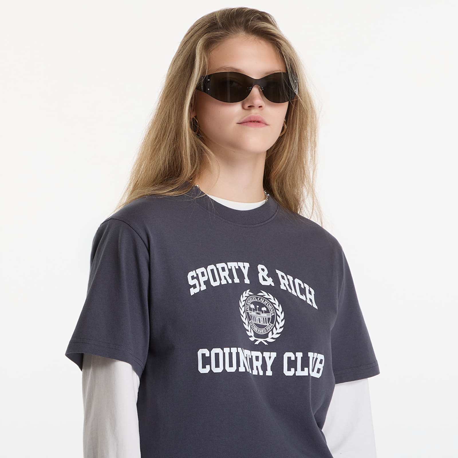 Футболки Sporty & Rich Varsity Crest Tshirt UNISEX Carbon