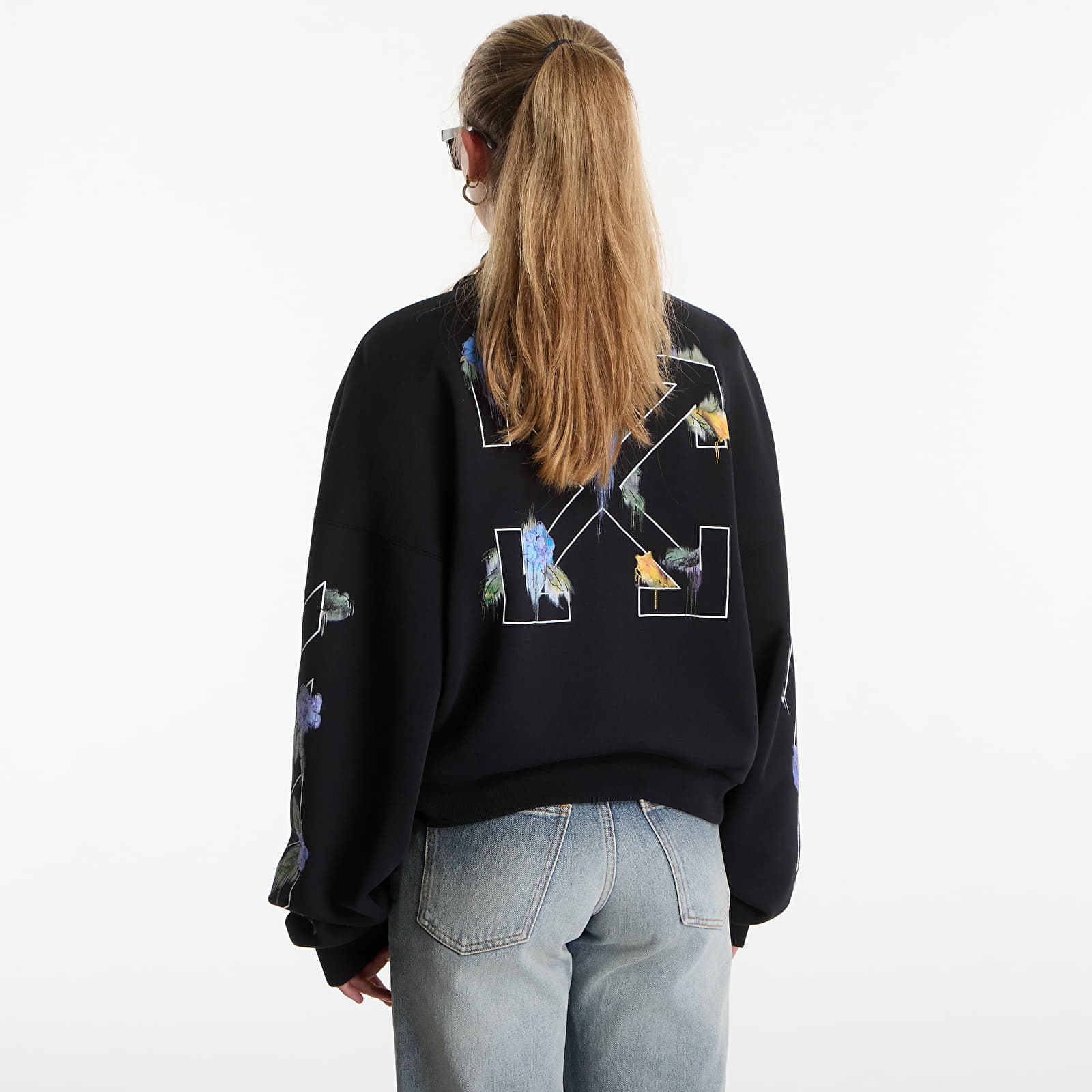 Hoodies and sweatshirts  Off-White Emb Arrow Out Flower Reg Zipup Black Balsam Green