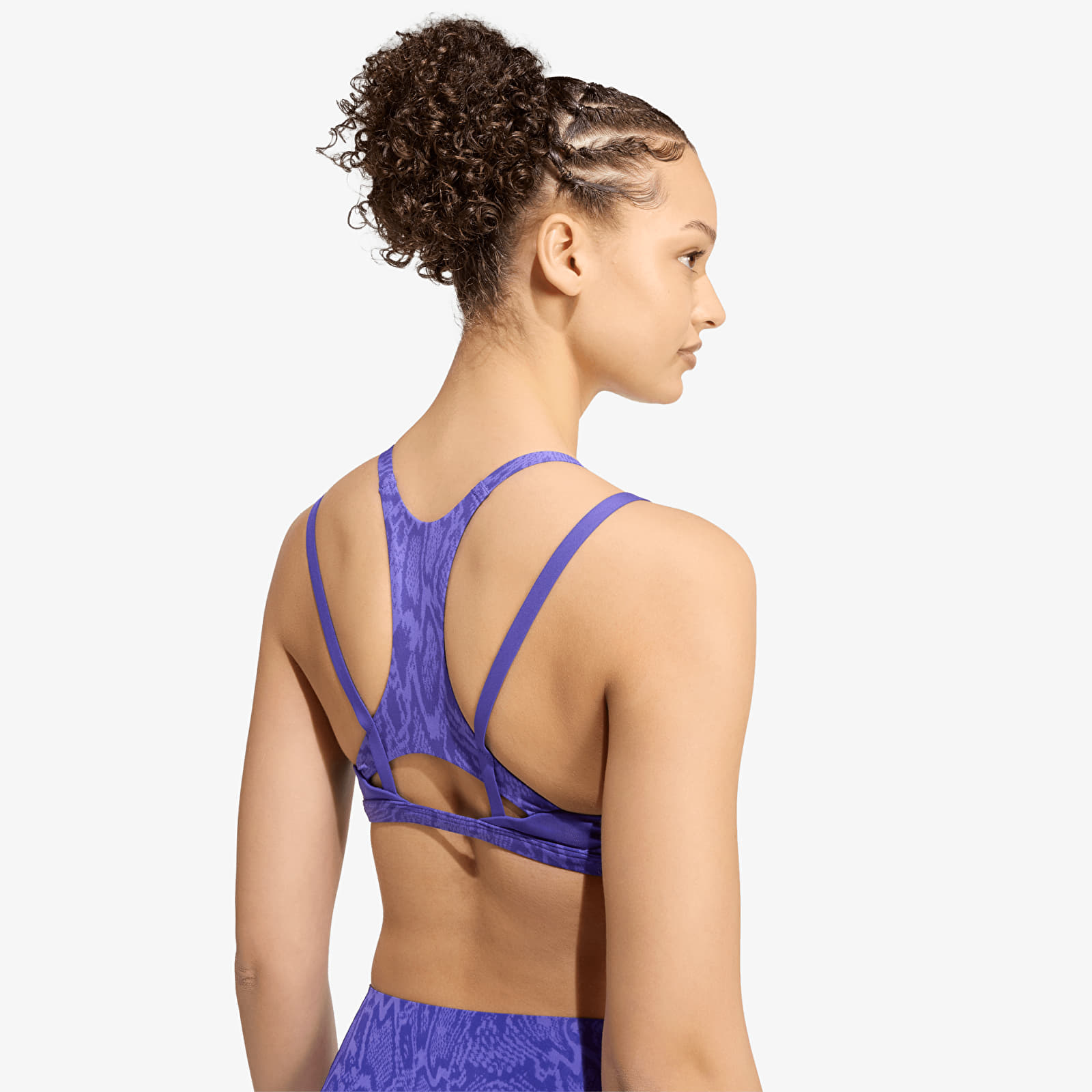 Soutiens-gorge pour femmes adidas Optime Workout Snake Strappy Light Support Bra Solar Purple/ Pure Purple