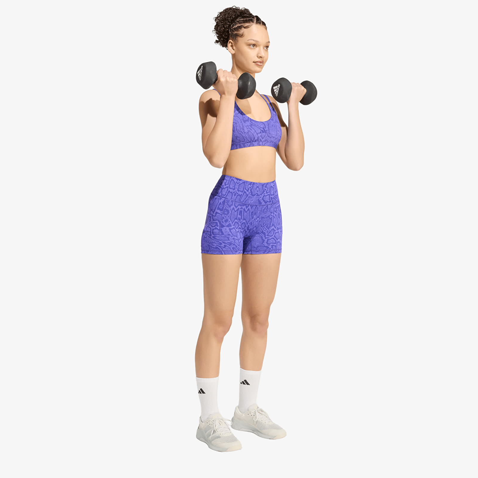 Soutiens-gorge pour femmes adidas Optime Workout Snake Strappy Light Support Bra Solar Purple/ Pure Purple
