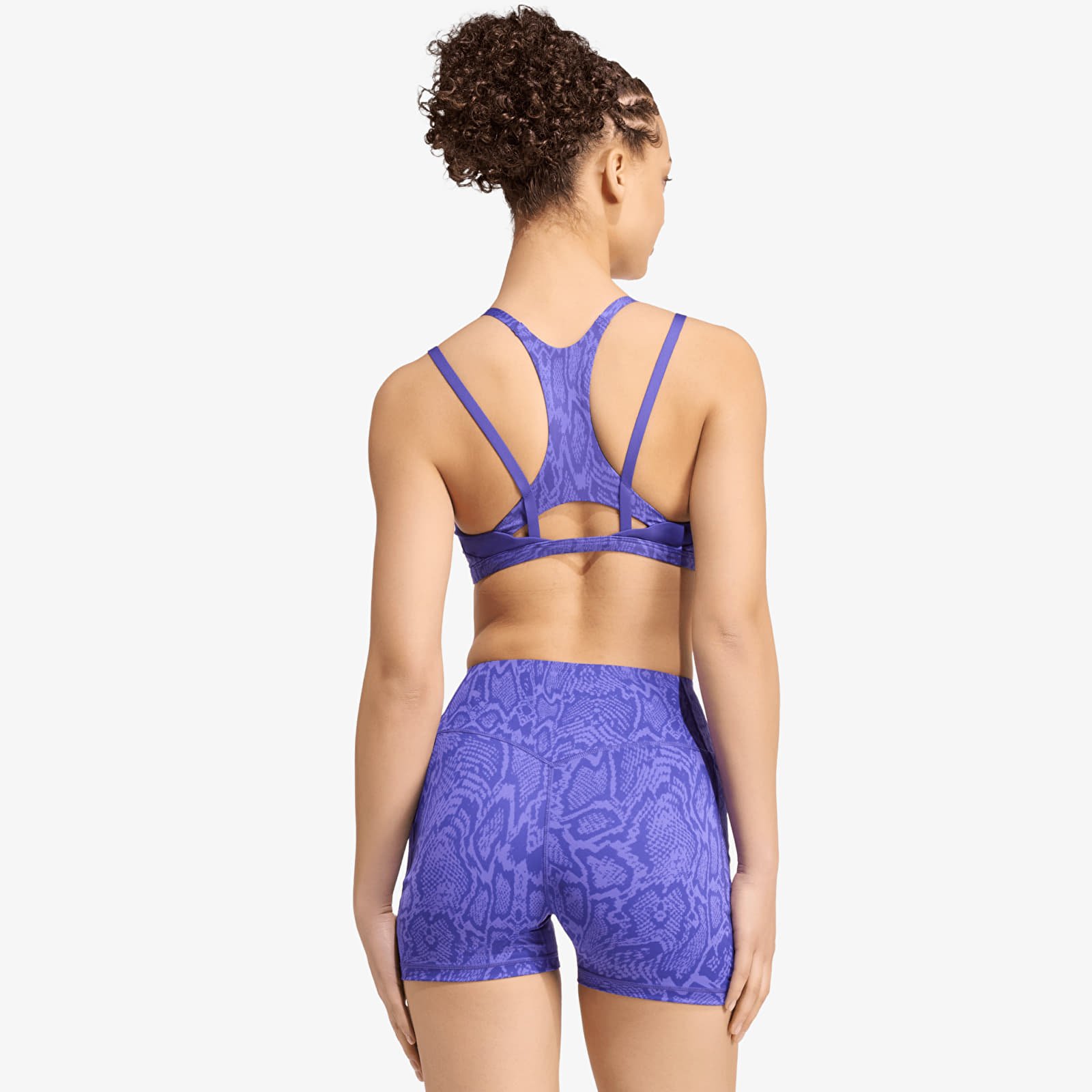 Soutiens-gorge pour femmes adidas Optime Workout Snake Strappy Light Support Bra Solar Purple/ Pure Purple