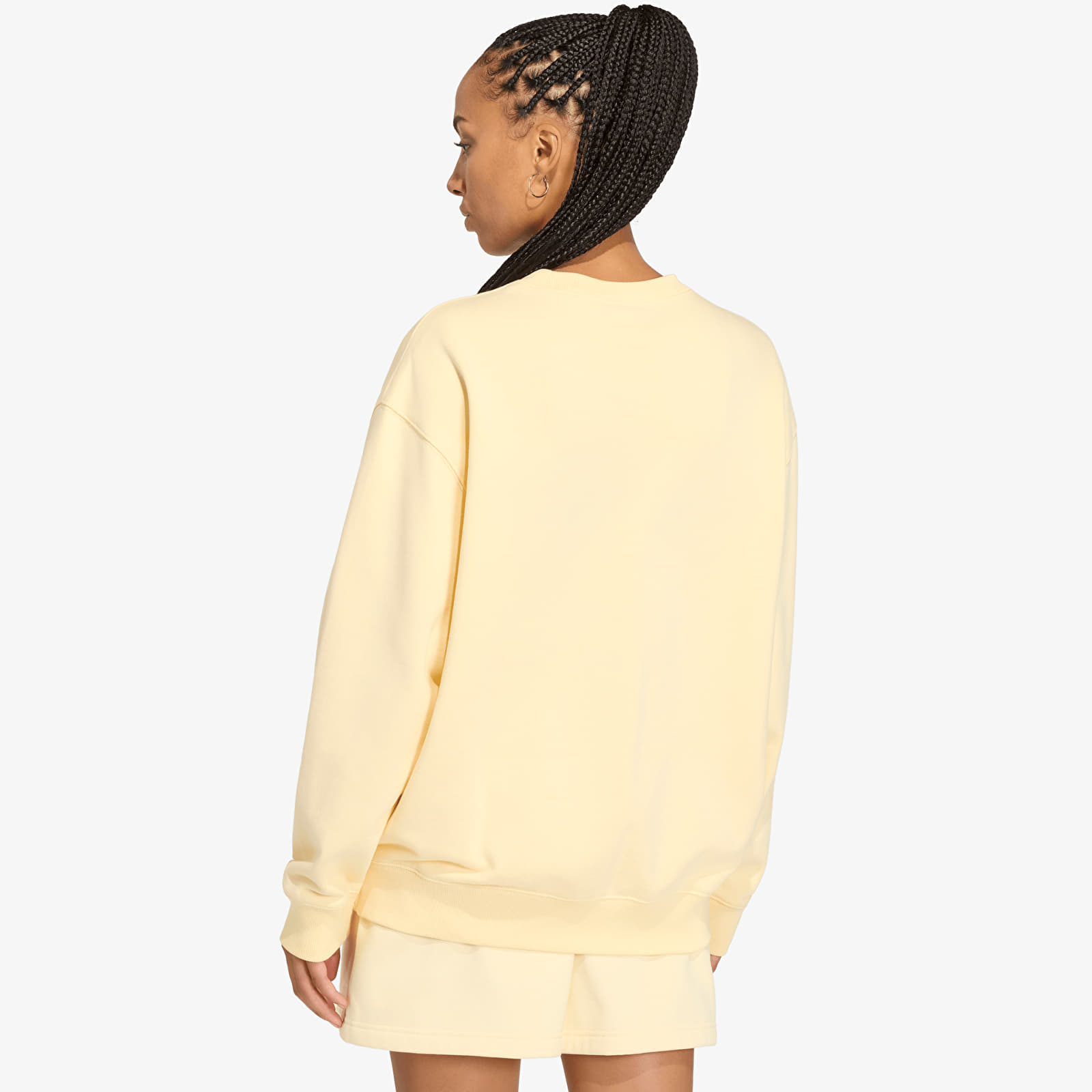 Felpe con cappuccio donna adidas Essentials Crew Long French Terry Sweatshirt Warm Vanilla