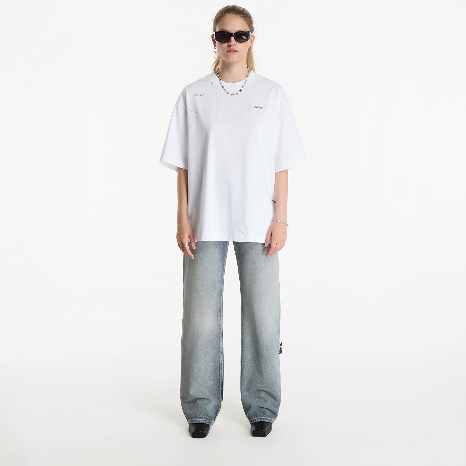 T-shirts Off-White Cut Here Skate Tee UNISEX White-Black