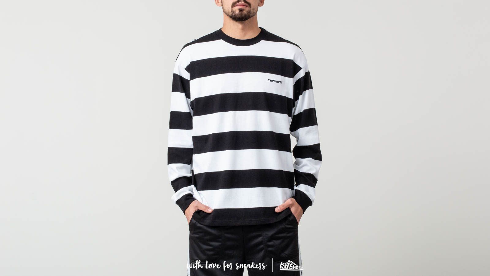 T-shirts Carhartt WIP Roslyn Stripe Longsleeve Tee Black/ White