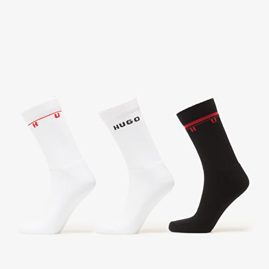 Hugo Boss 3 Pack Quarter Socks Rib Spaced Multicolor