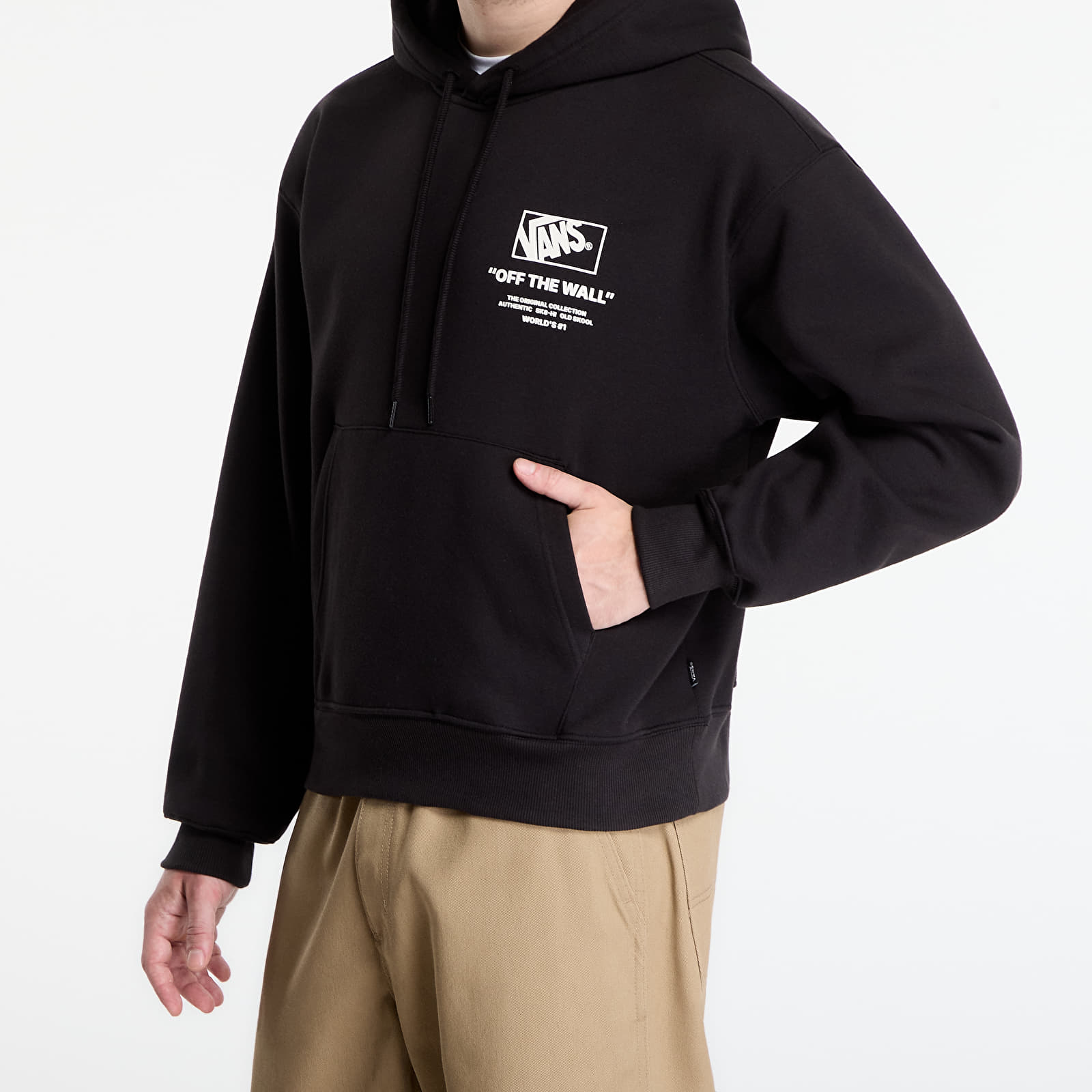 Men's hoodies Vans Stacked Hi Pullover Hoodie Black/ White