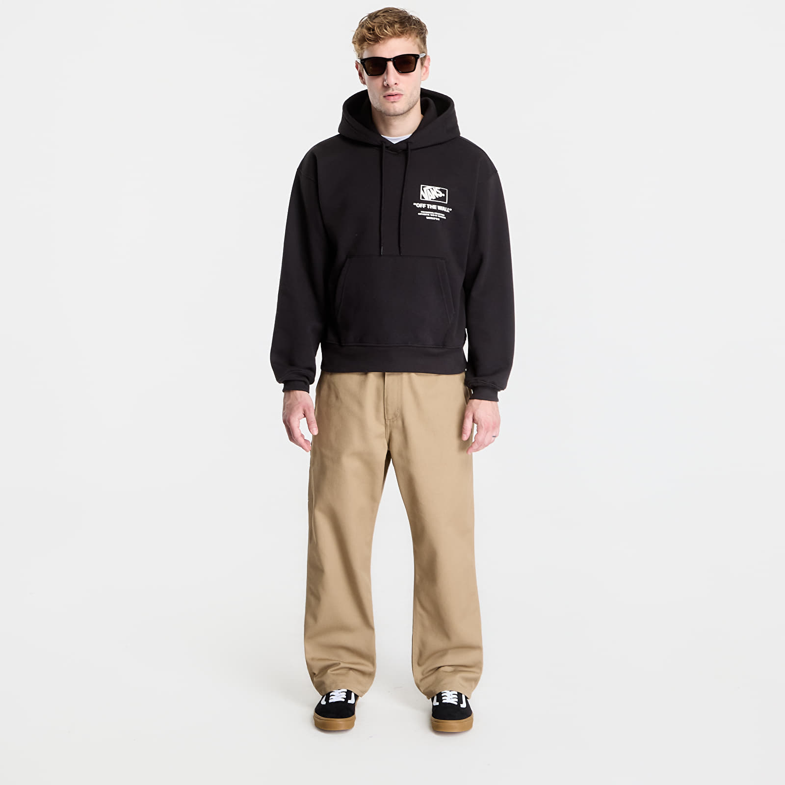 Men's hoodies Vans Stacked Hi Pullover Hoodie Black/ White