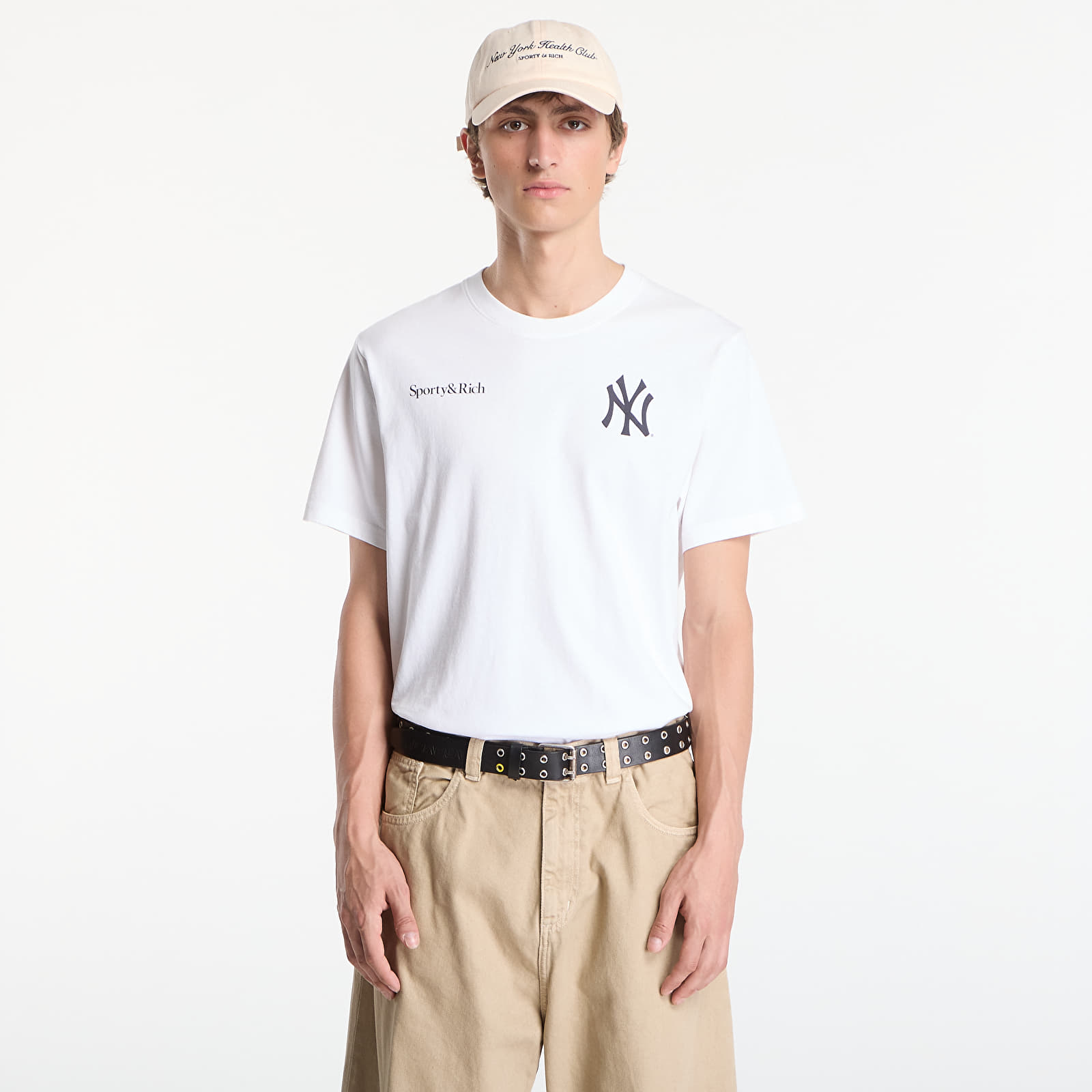 Футболки Sporty & Rich Yankees Arch Tshirt UNISEX White/ Dark Navy