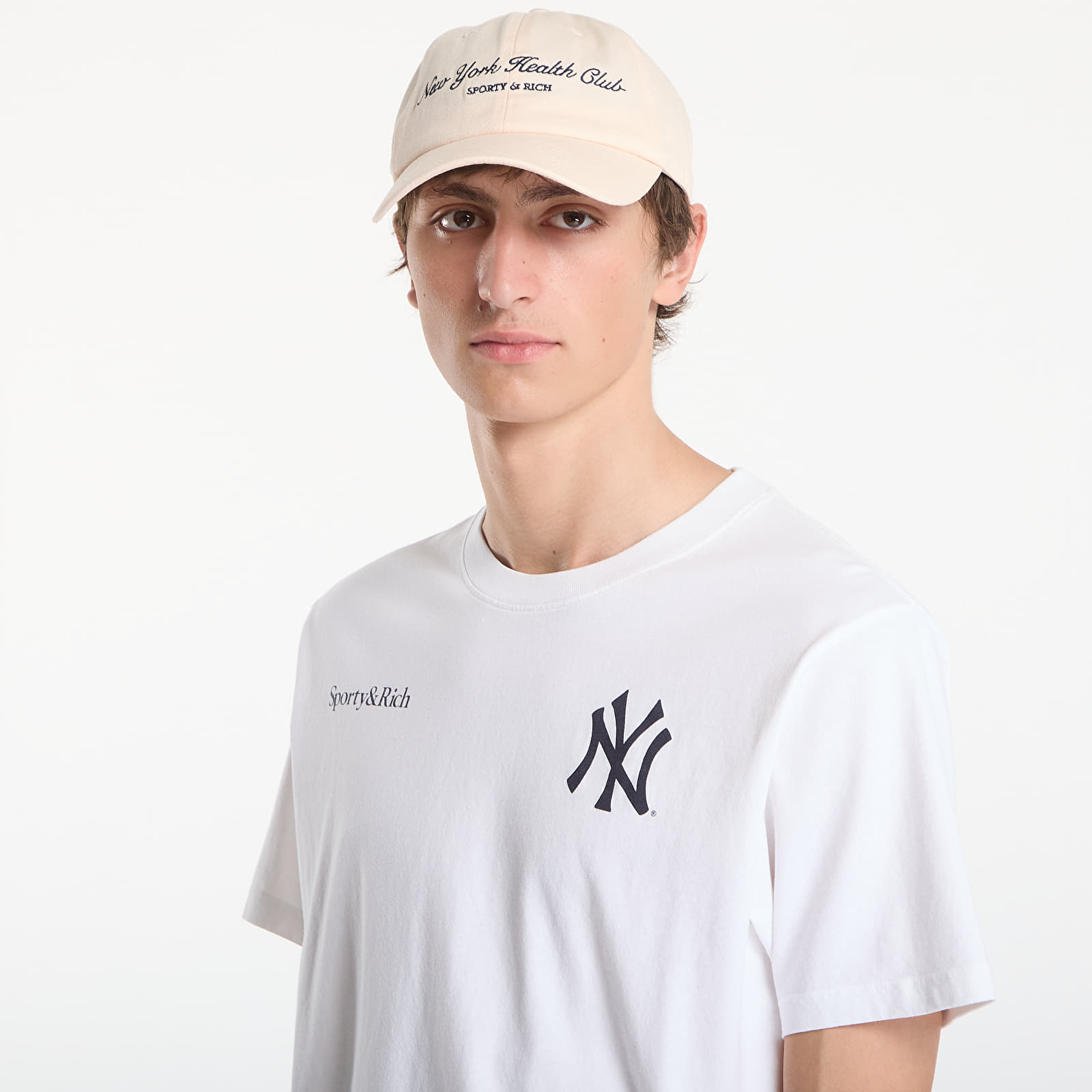 Футболки Sporty & Rich Yankees Arch Tshirt UNISEX White/ Dark Navy