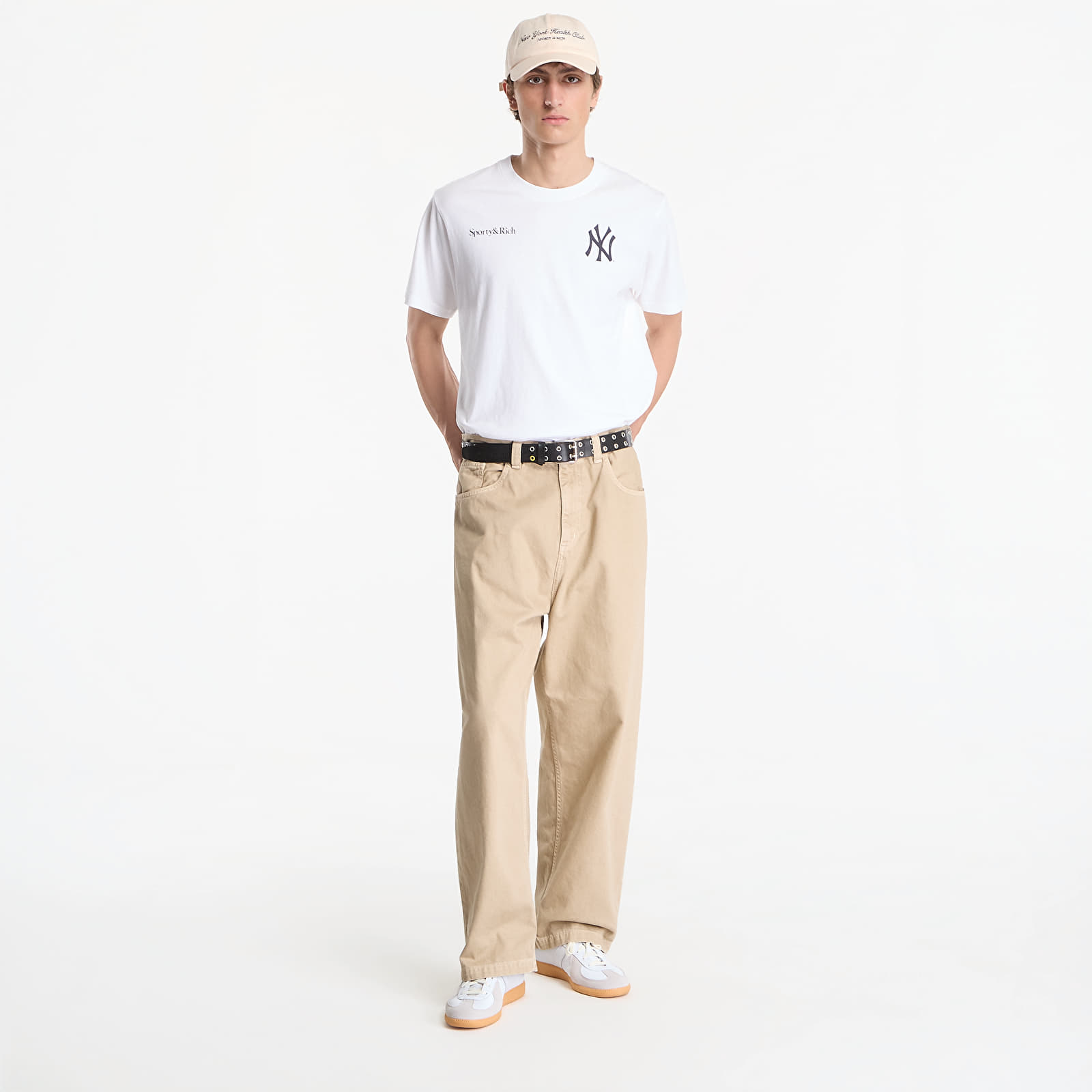 Футболки Sporty & Rich Yankees Arch Tshirt UNISEX White/ Dark Navy