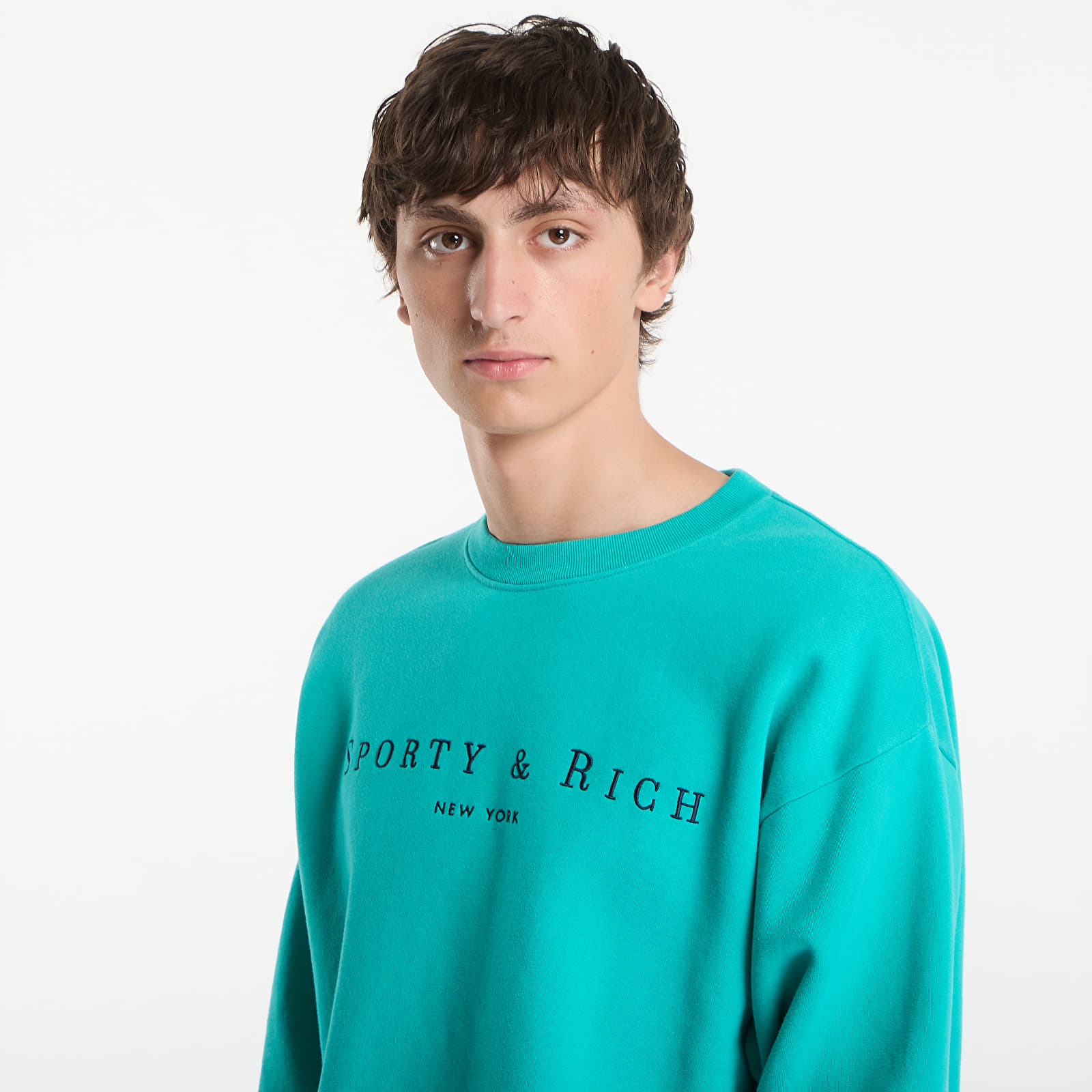 Регланы и толстовки Sporty & Rich Title Embroidered Crewneck UNISEX Amalfi Green