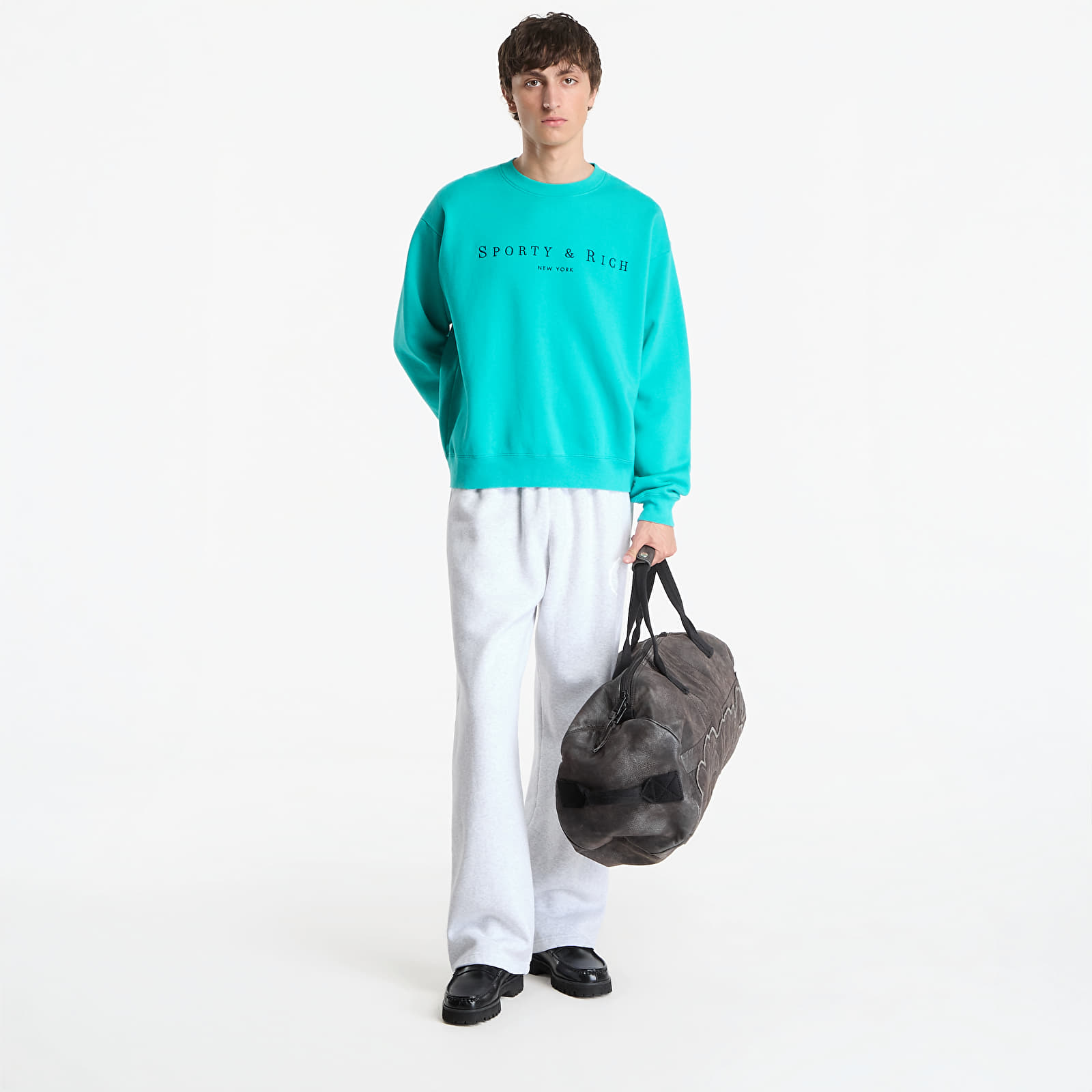 Регланы и толстовки Sporty & Rich Title Embroidered Crewneck UNISEX Amalfi Green