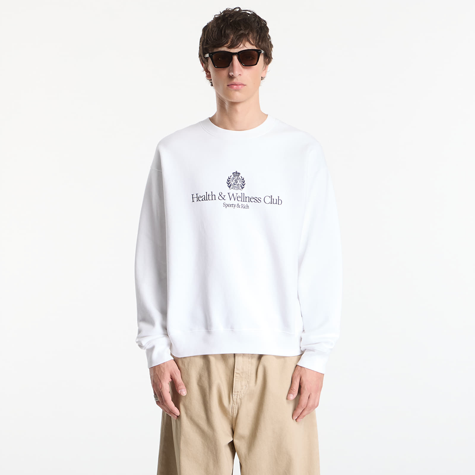 Hoodies and sweatshirts  Sporty & Rich H&W Crest Embroidered Crewneck UNISEX White