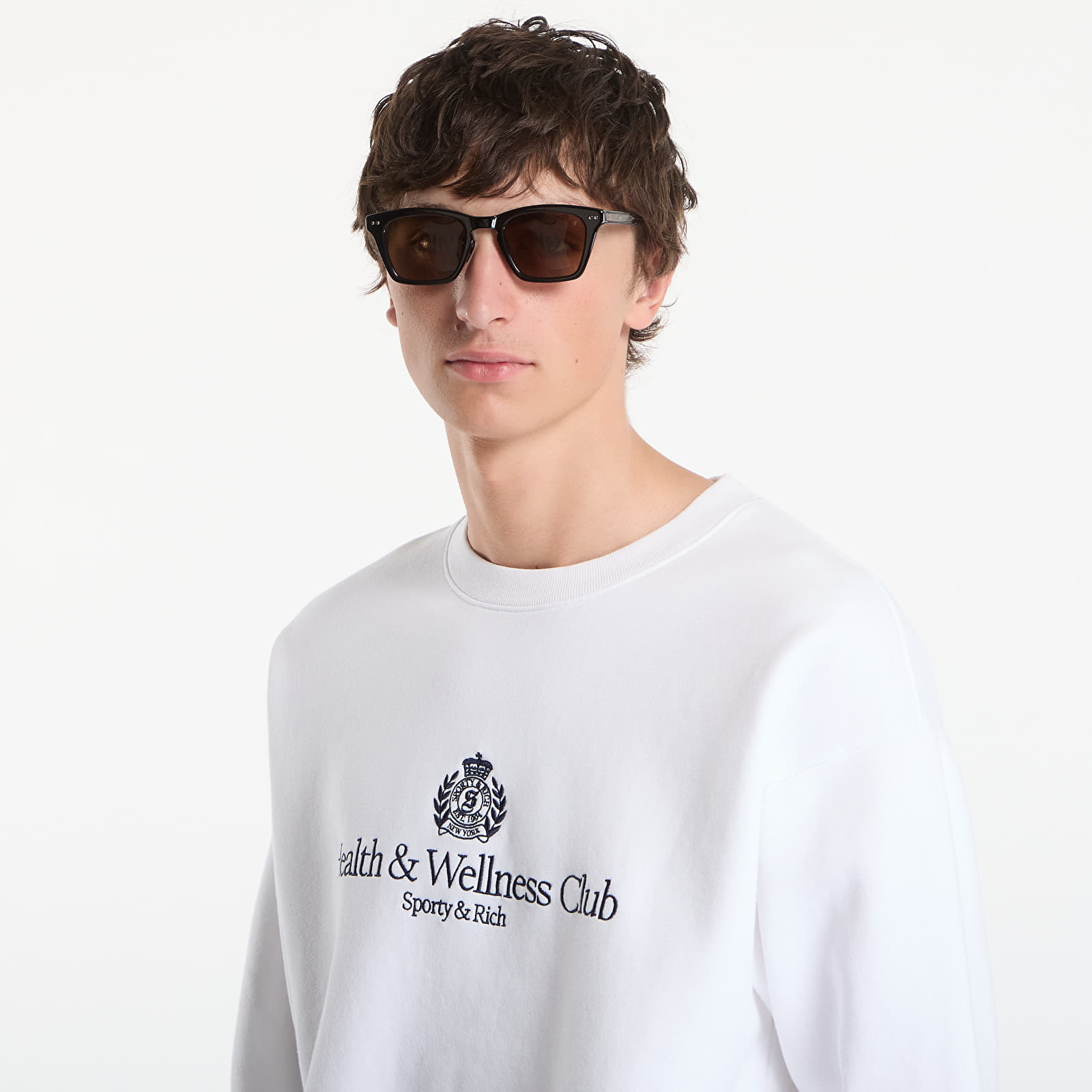 Hoodies and sweatshirts  Sporty & Rich H&W Crest Embroidered Crewneck UNISEX White