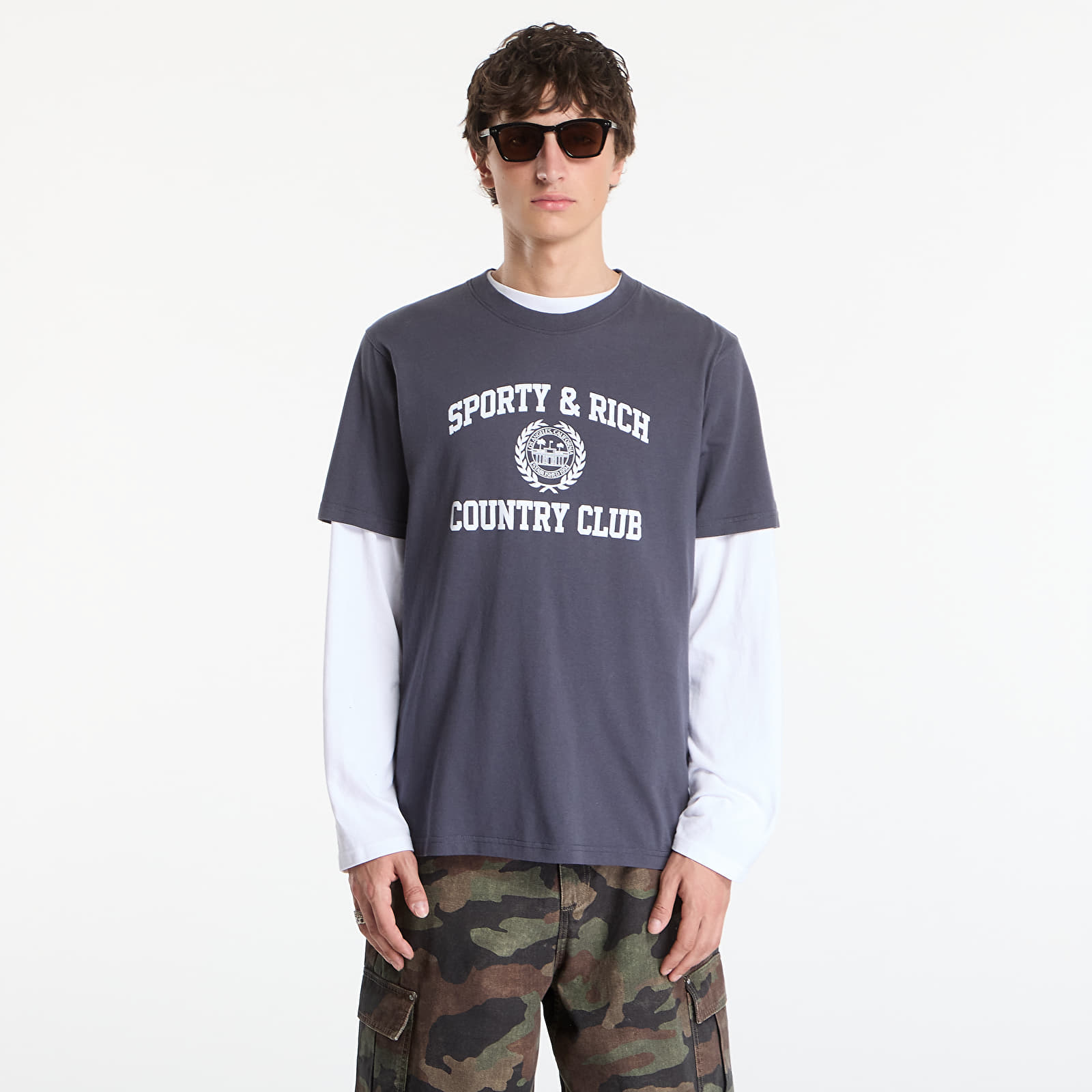 Футболки Sporty & Rich Varsity Crest Tshirt UNISEX Carbon