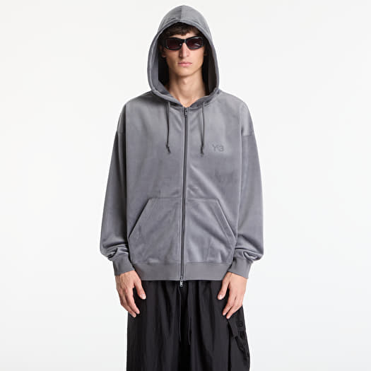 Sweatshirt Y-3 Velvet Zip Hoodie Dark Grey