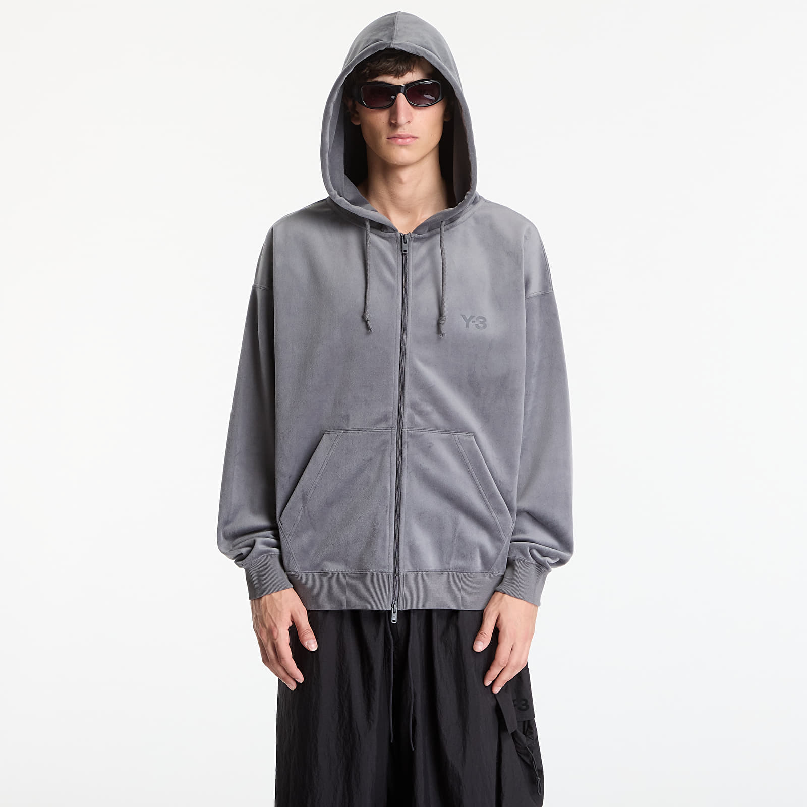 Men's hoodies Y-3 Velvet Corduroy Zip Hoodie UNISEX Grey Five