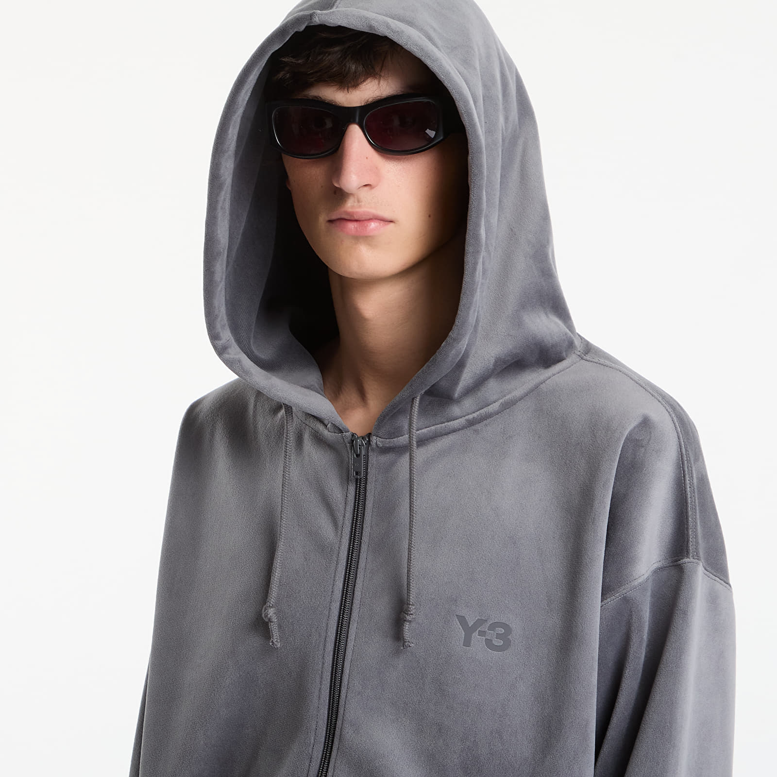Men's hoodies Y-3 Velvet Corduroy Zip Hoodie UNISEX Grey Five