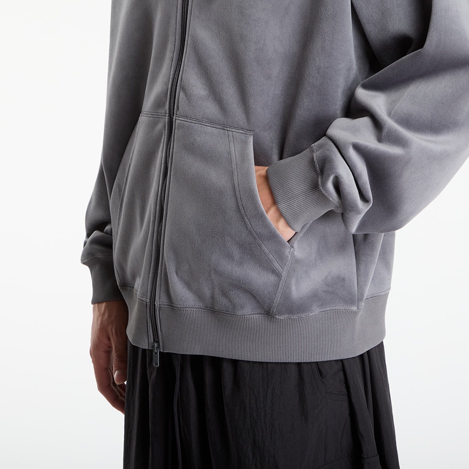Men's hoodies Y-3 Velvet Corduroy Zip Hoodie UNISEX Grey Five