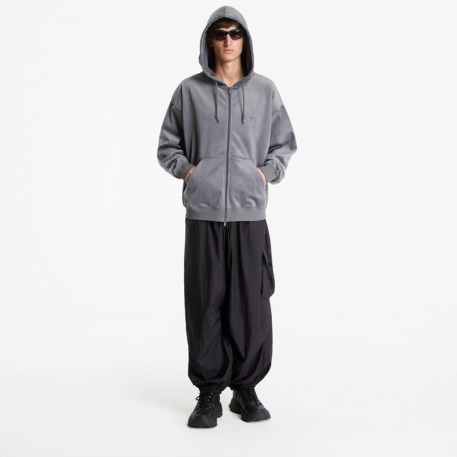 Men's hoodies Y-3 Velvet Corduroy Zip Hoodie UNISEX Grey Five