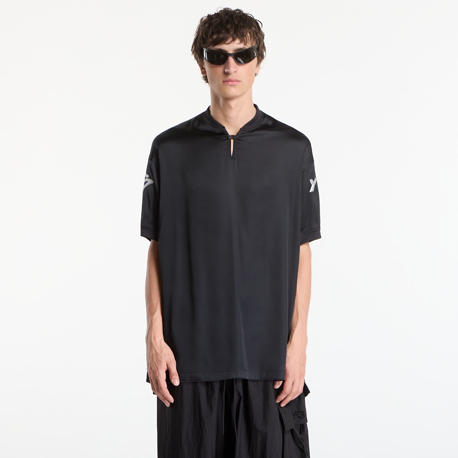 Maillots pour hommes Y-3 Liquid Logo Satin Jersey UNISEX Black
