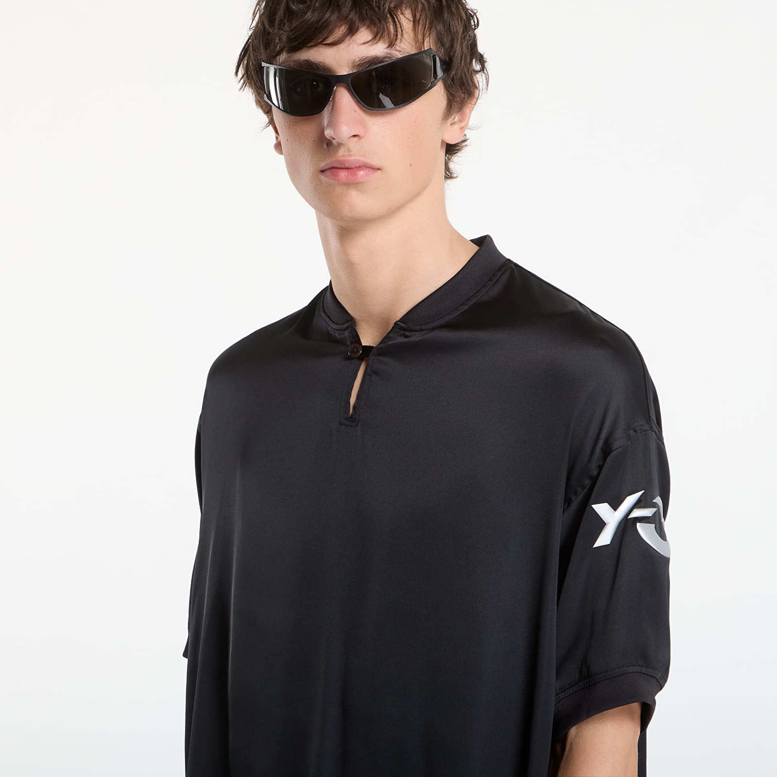 Maillots pour hommes Y-3 Liquid Logo Satin Jersey UNISEX Black