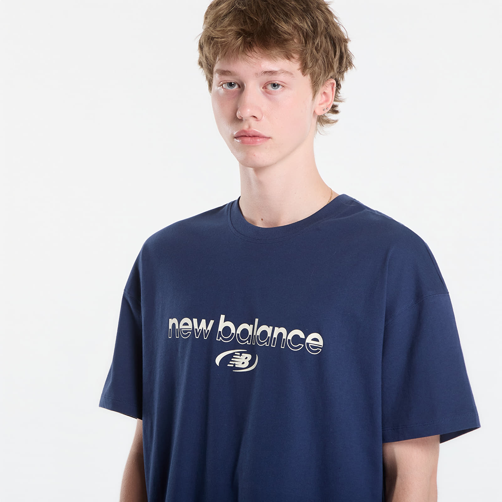 Magliette da uomo New Balance Trackside T-Shirt Nb Navy