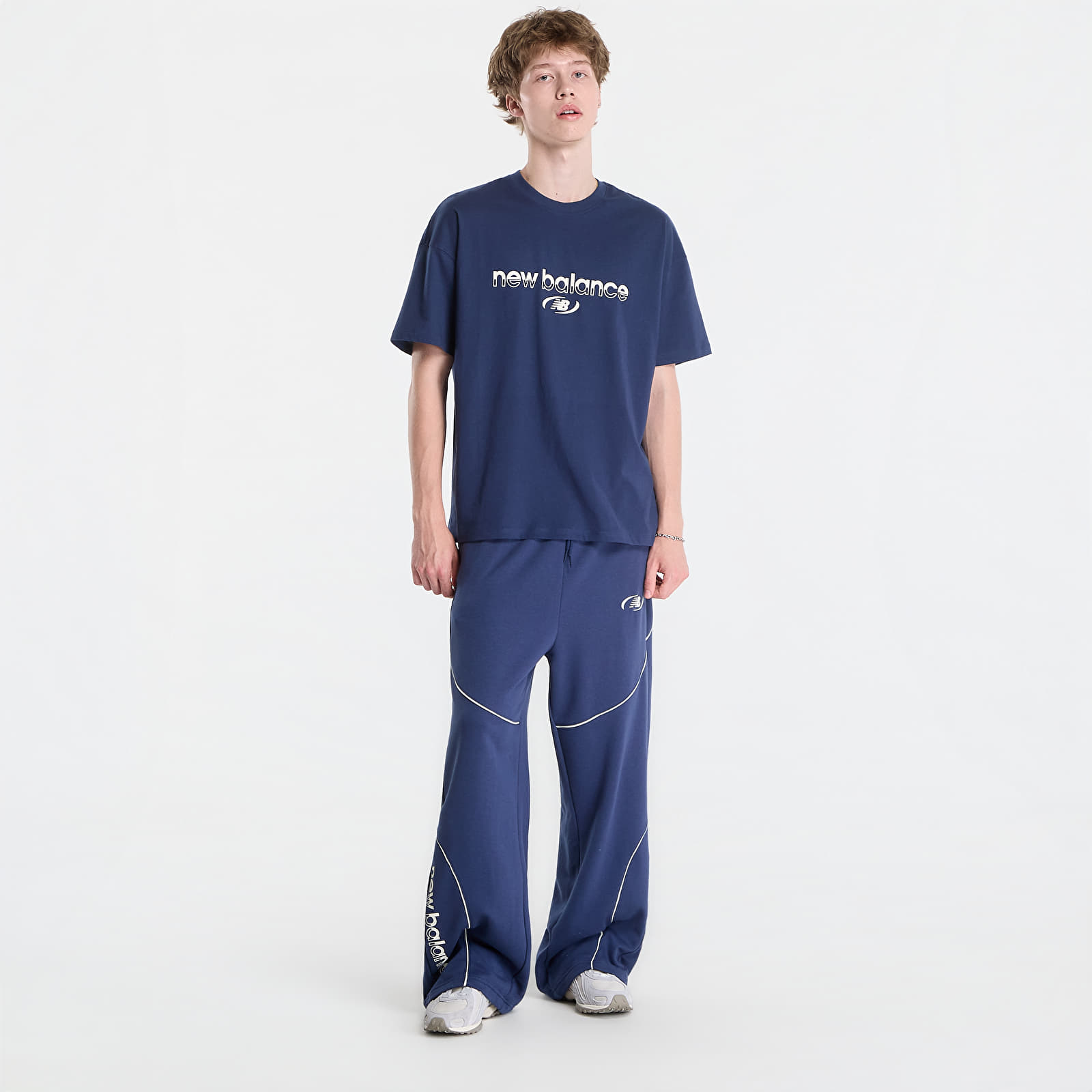 Magliette da uomo New Balance Trackside T-Shirt Nb Navy