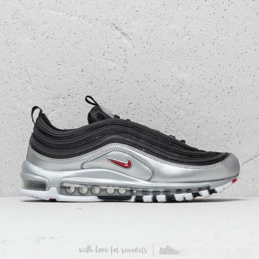 Nike air max 97 qs black  and  varsity red  and  silver cheap