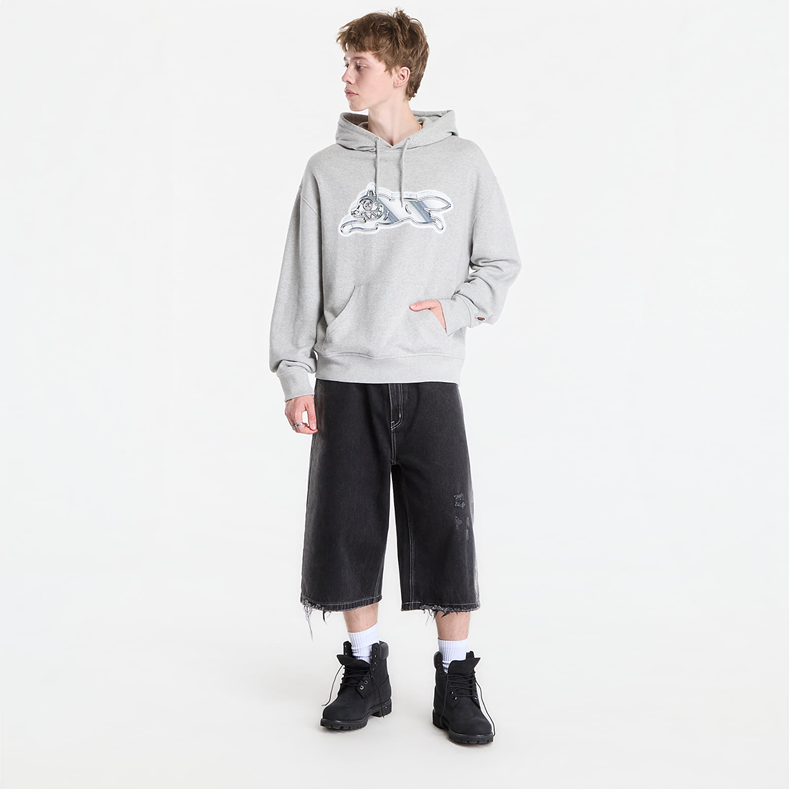 Hoodies and sweatshirts  Billionaire Boys Club Icecream Iced Out Running Dog Popover Hood Heather Grey