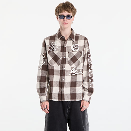Shirt Billionaire Boys Club Icecream Multi Logo Check Ls Shirt Brown