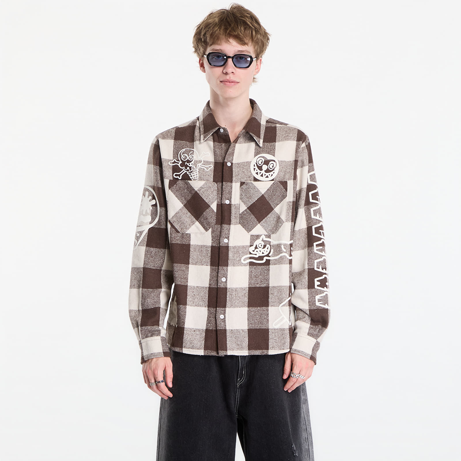 Men's shirts Billionaire Boys Club Icecream Multi Logo Check Ls Shirt Brown