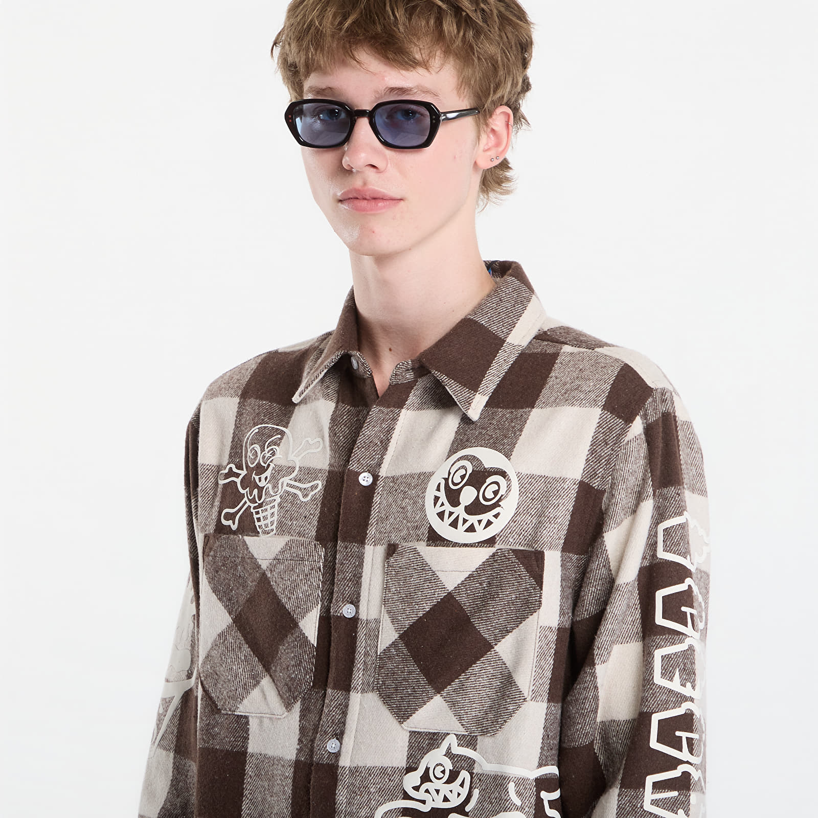 Men's shirts Billionaire Boys Club Icecream Multi Logo Check Ls Shirt Brown
