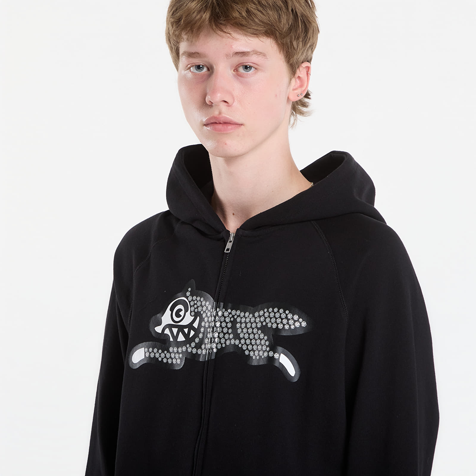 Sweatshirts Billionaire Boys Club Icecream Glitter Running Dog Zip Through Hood Black