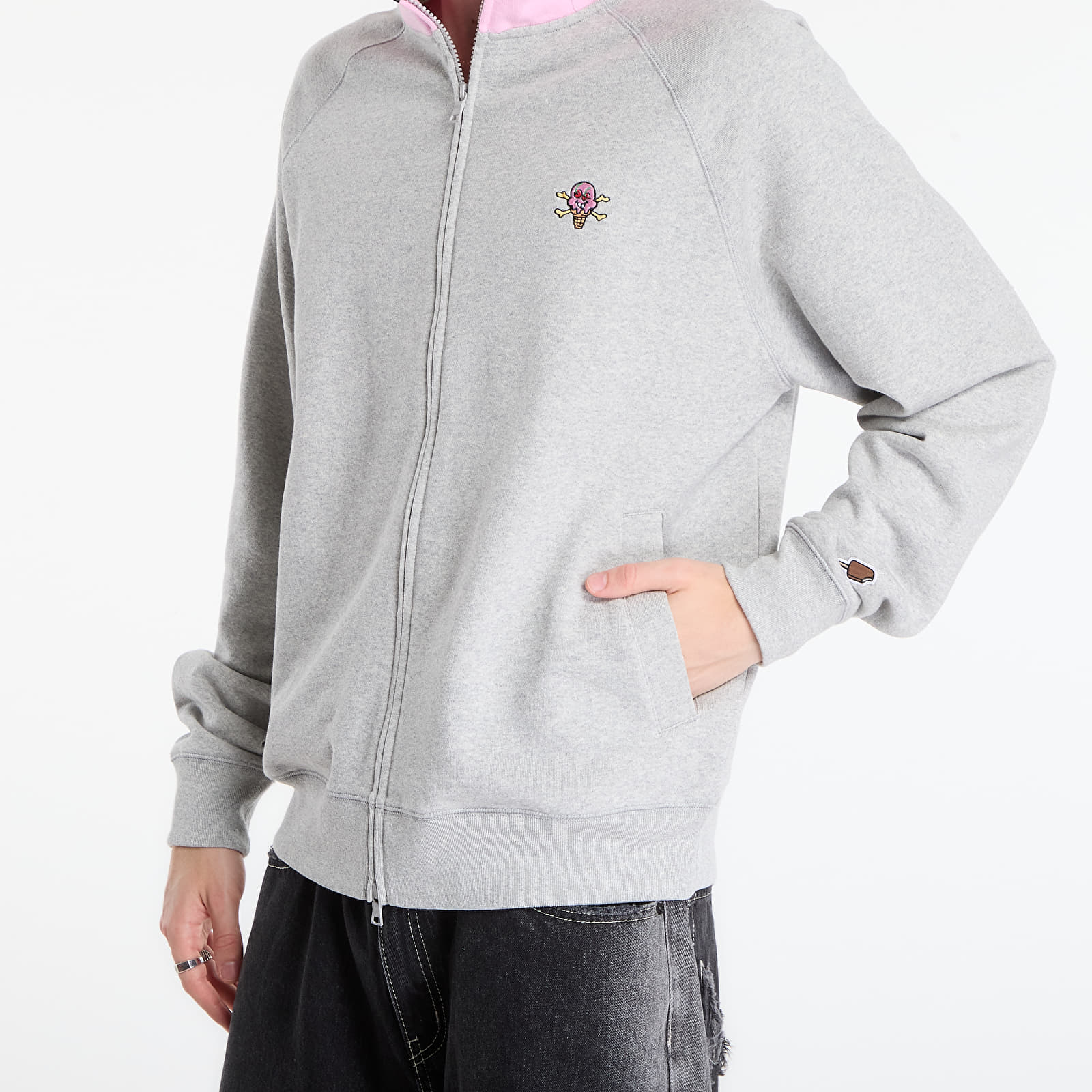 Hoodies and sweatshirts  Billionaire Boys Club Icecream Cones & Bones Zip Through Hood Heather Grey