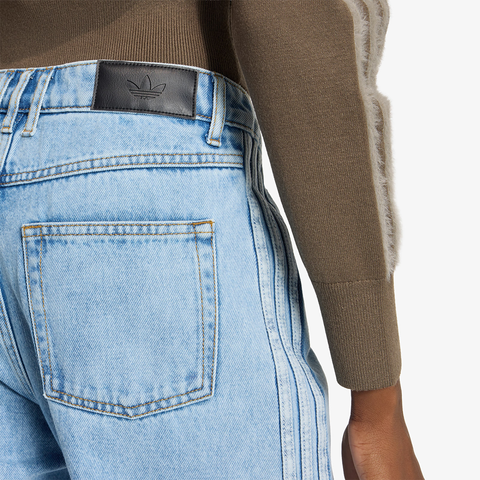 Pants adidas Firebird Mid Rise Straight Denim Pant Light Denim